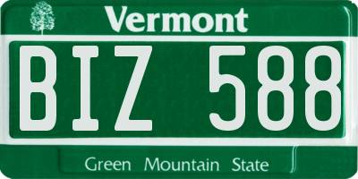 VT license plate BIZ588