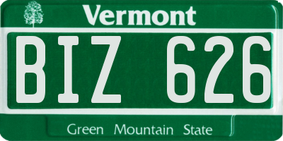 VT license plate BIZ626