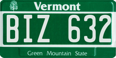 VT license plate BIZ632