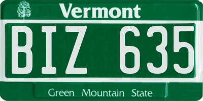 VT license plate BIZ635