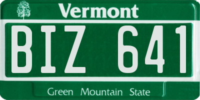 VT license plate BIZ641
