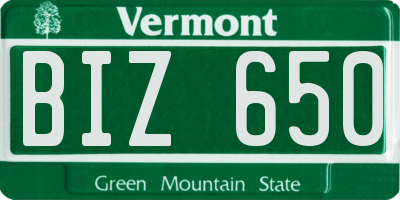 VT license plate BIZ650