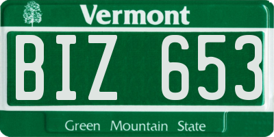 VT license plate BIZ653