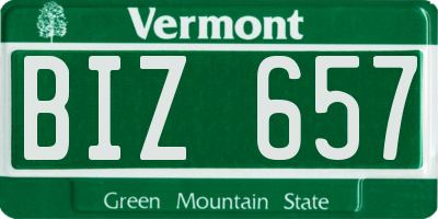 VT license plate BIZ657