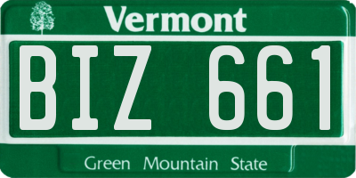 VT license plate BIZ661