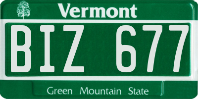VT license plate BIZ677
