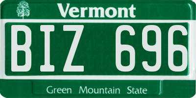 VT license plate BIZ696