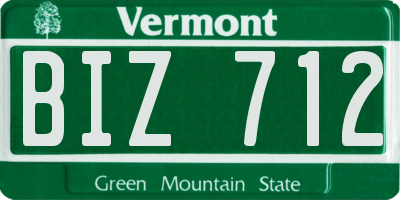 VT license plate BIZ712