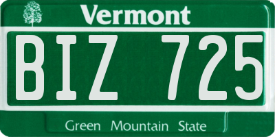VT license plate BIZ725