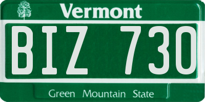 VT license plate BIZ730