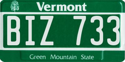 VT license plate BIZ733