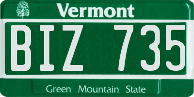 VT license plate BIZ735