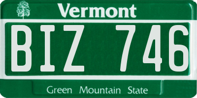 VT license plate BIZ746