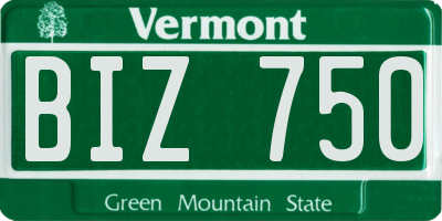 VT license plate BIZ750