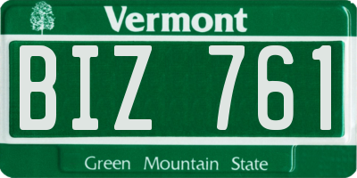 VT license plate BIZ761