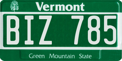 VT license plate BIZ785