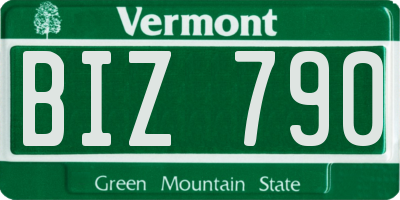 VT license plate BIZ790
