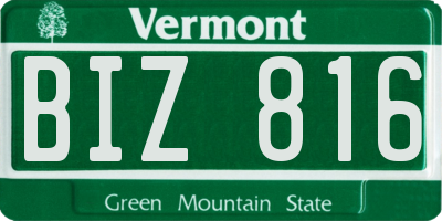 VT license plate BIZ816
