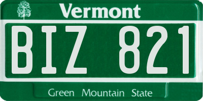 VT license plate BIZ821