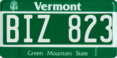 VT license plate BIZ823