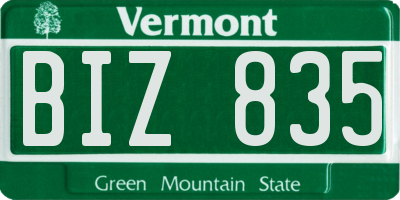 VT license plate BIZ835