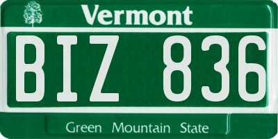 VT license plate BIZ836
