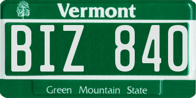 VT license plate BIZ840