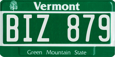 VT license plate BIZ879