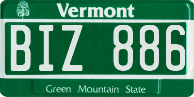 VT license plate BIZ886