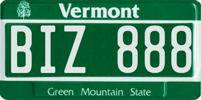 VT license plate BIZ888
