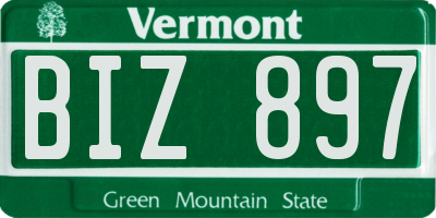 VT license plate BIZ897