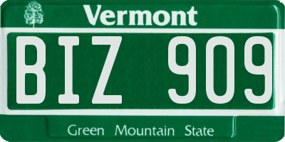 VT license plate BIZ909