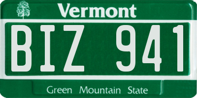 VT license plate BIZ941