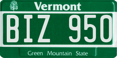 VT license plate BIZ950