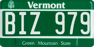 VT license plate BIZ979
