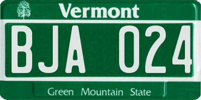 VT license plate BJA024
