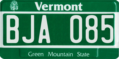 VT license plate BJA085