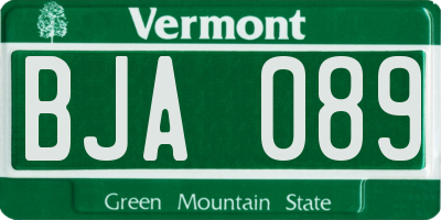 VT license plate BJA089
