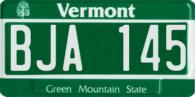 VT license plate BJA145