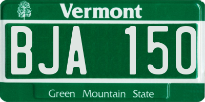 VT license plate BJA150
