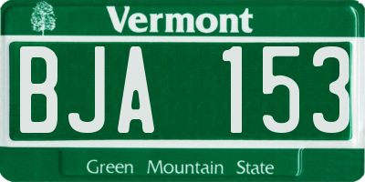 VT license plate BJA153