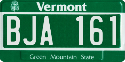 VT license plate BJA161