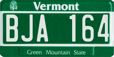 VT license plate BJA164