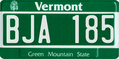 VT license plate BJA185