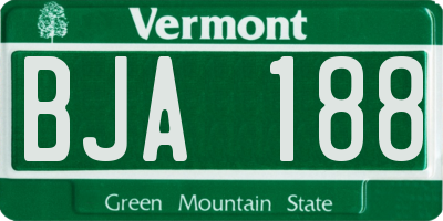 VT license plate BJA188