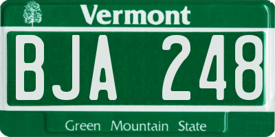 VT license plate BJA248