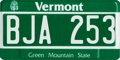 VT license plate BJA253