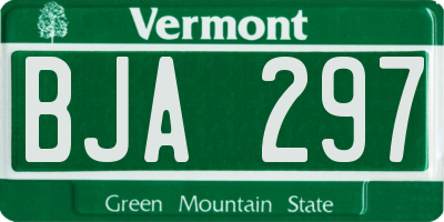 VT license plate BJA297
