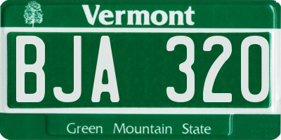 VT license plate BJA320