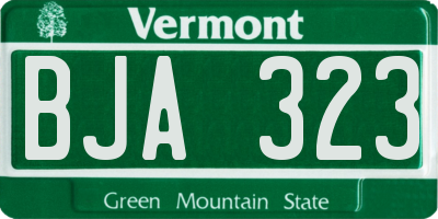 VT license plate BJA323